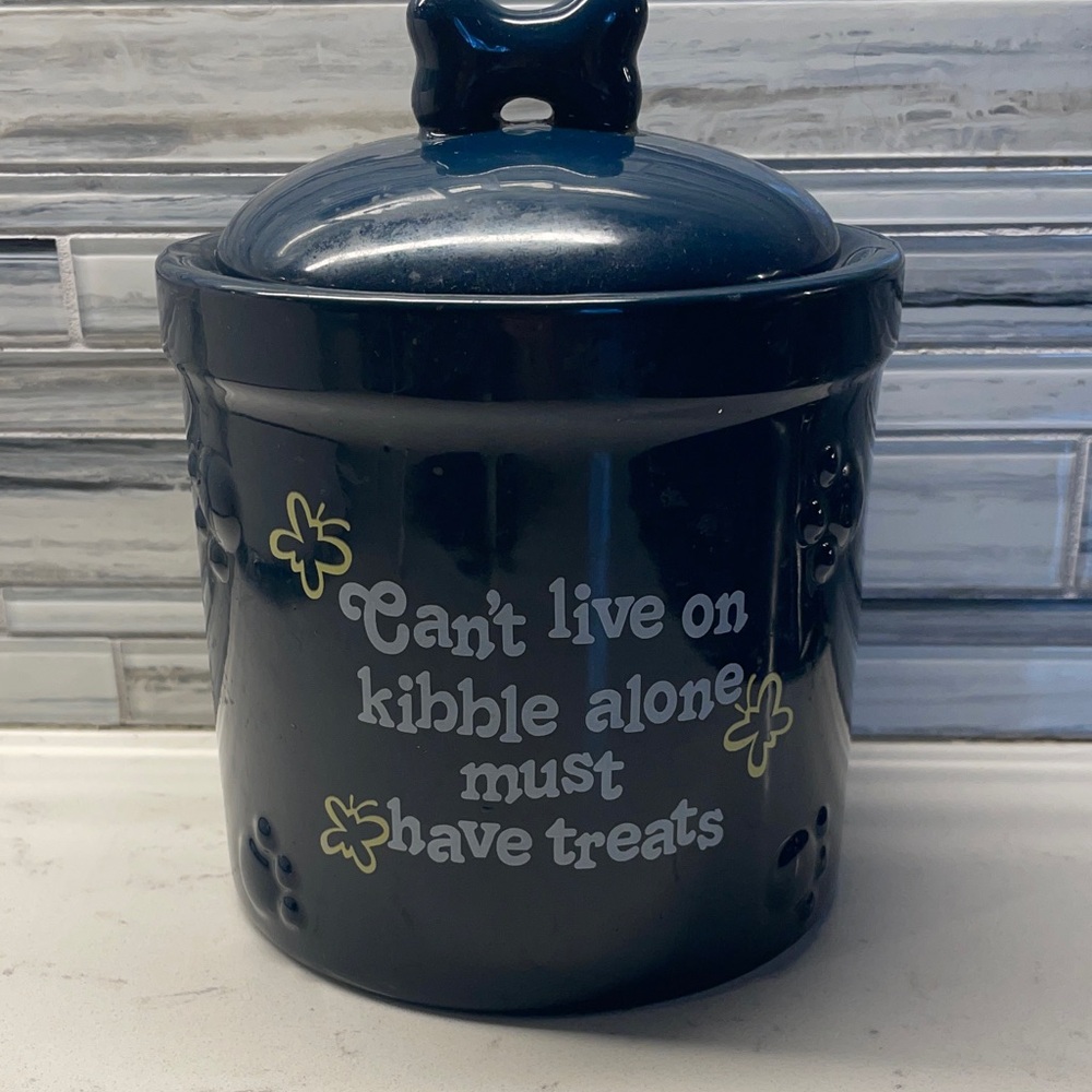 Navy Blue dog Treat Jar